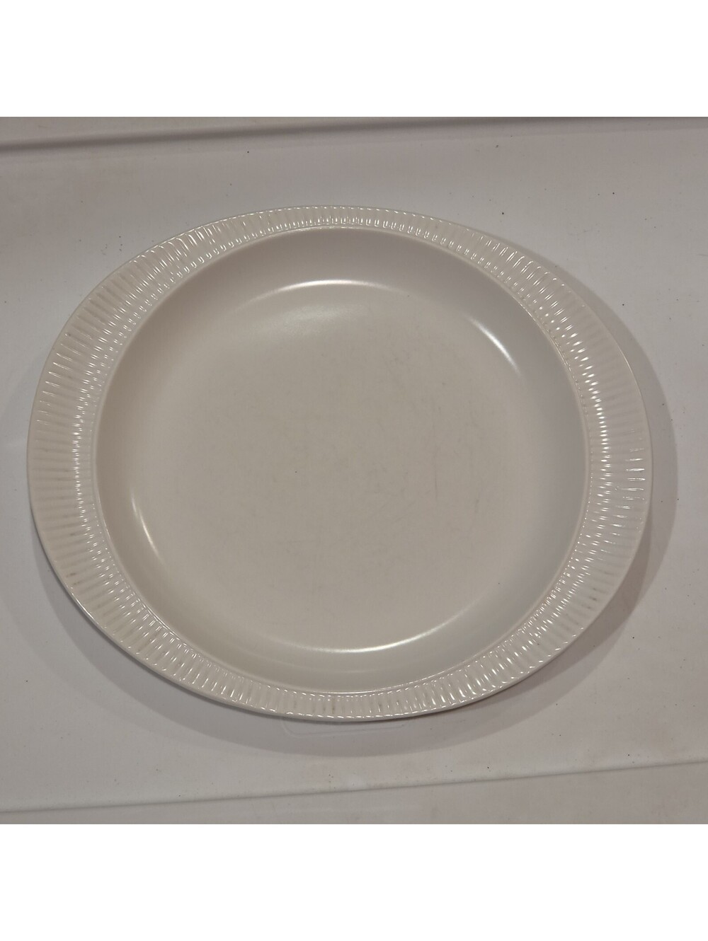 VINTAGE Easterling Cordelite Germany MCM White Ribbed Oval Dinner